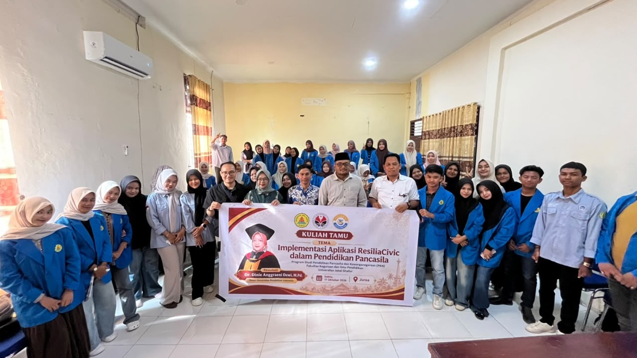 Prodi PPKn FKIP Universitas Jabal Ghafur Gelar Kuliah Tamu tentang Implementasi Aplikasi ResiliaCivic dalam Pendidikan Pancasila